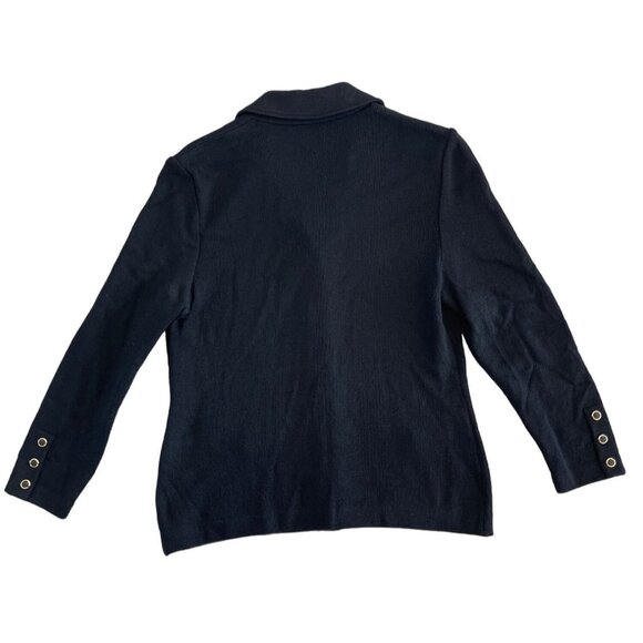 St John Collection by Marie Gray Black Sweater Blazer Vintage Gold Button Size 2 - Picture 9 of 9
